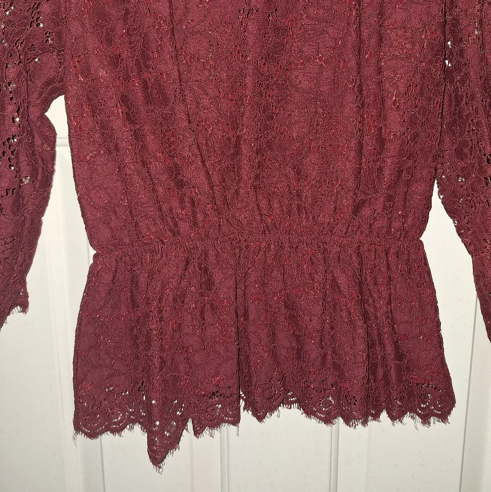 Express Peplum Lace Blouse - Picture 6 of 11